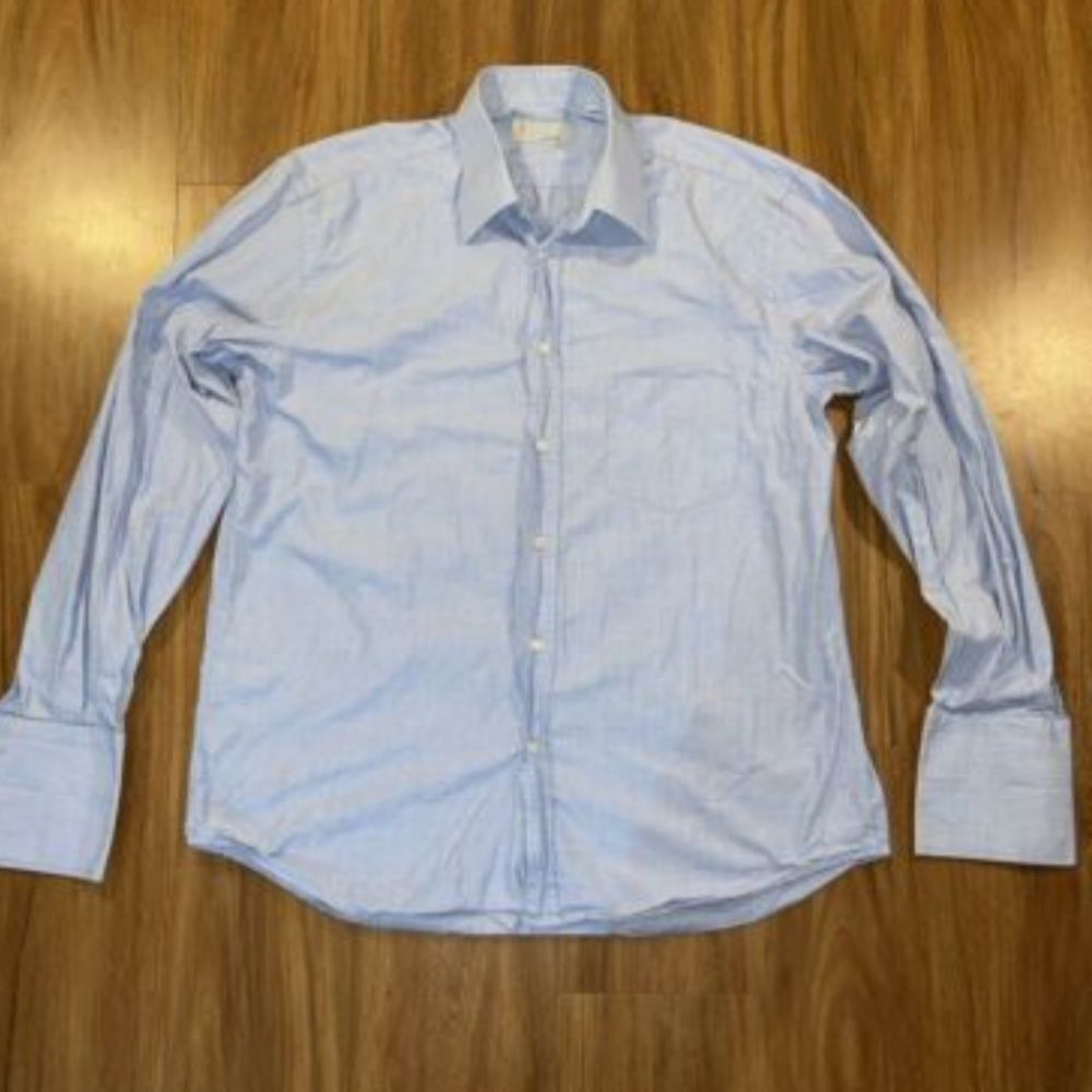 Missoni Mens Blue Long Sleeve Button Front Casual Shirt Size 16.5